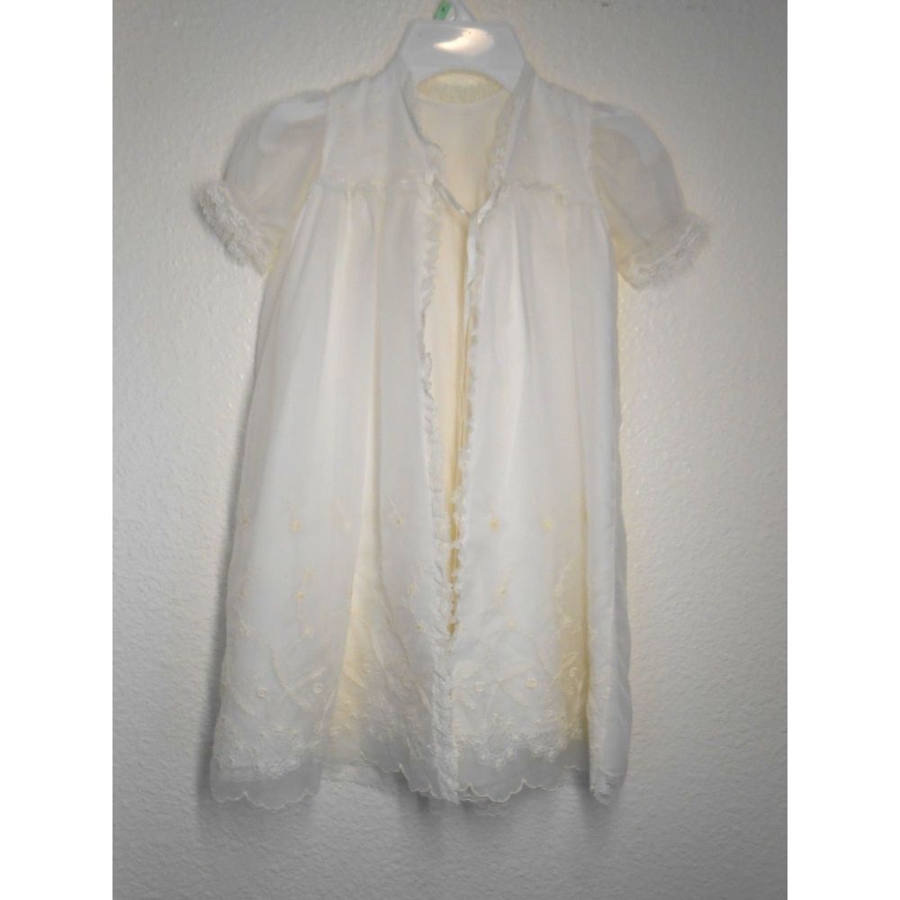 Vintage Lace Christening Gown Baby Baptism Robe with Lace Dress Baby